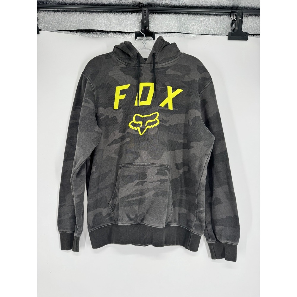 Fox Racing Legacy Moth Graphic Hoodie Mens Medium Neon Camo Camouflage Y2K Grey